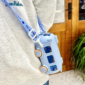 Botol air anak-anak, tali bahu botol air anak-anak bentuk beruang lucu 500ml untuk anak-anak untuk Bus mobil hadiah bisnis promosi - Product Image 5