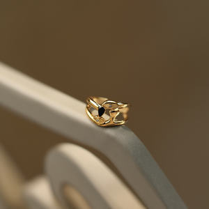 Fashion Modern Unisex <b>Rings</b> PVD Gold Plated 316L Stainless Steel Sustainable Resistant Design Gift - Product Image 3