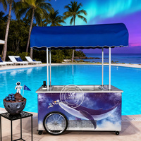 Tragbarer Gelato-Wagen Voll Ausgestatteter Eiswagen aus Edelstahl Mobiler Eiswagen