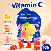 Aanpasbare Witte Perzik Vitamine C Fruitensap Gummies Immuunondersteuning Dagelijkse Snack in Zakje