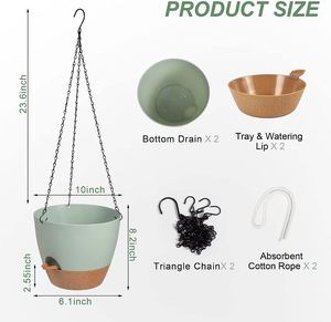 Macetas Colgantes con <span class=keywords><strong>Autorriego</strong></span> para Plantas y Flores de Interior y Exterior, Macetas Colgantes - Product Image 3