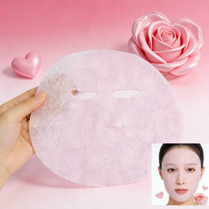 Tissu en fibre végétale de lyocell Tencel biodégradable de couleur rose à motif de cœur Y523, matière de support pour masque facial - Product Image 3