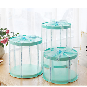 Boîte à Gâteau Personnalisée 4 6 8 <span class=keywords><strong>10</strong></span> 12 Pouces Rond Transparent Haute Claire Emballage Mariage Vente en Gros pour Gâteau - Product Image 1