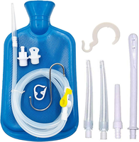Kit de lavement 2L avec poche à lavement et long tuyau en silicone, embouts réutilisables, débit d'eau contrôlé pour la détoxification et le nettoyage du côlon