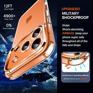 Trường hợp đối với iPhone 17 không khí 17 16 Pro Max trong suốt rõ ràng long lanh điện thoại di động Trường hợp bìa Terminator <span class=keywords><strong>Defender</strong></span> Cover quay lại - Product Image 5