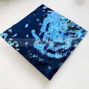 Panneau mural décoratif en métal EX257 à effet d'ondulation d'eau, tôle d'acier embossée, panneau de plafond en acier inoxydable 304 - Product Image 6
