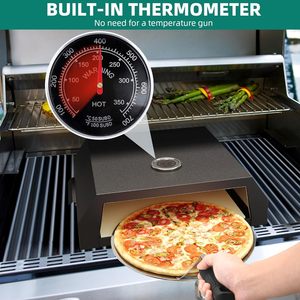 Four à pizza moderne portable en acier inoxydable à double couche de 12 pouces, four à pizza au bois de chauffage pour l'extérieur - Product Image 4