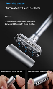 Custom Adjustable Face Body Hair <strong>Single</strong> Shaver Double <strong>Edge</strong> Blades <strong>Razor</strong> For Men With Stand Base - Product Image 3