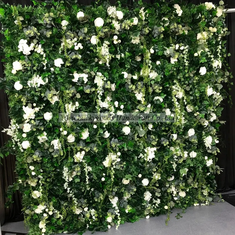 LFB1528 luckygoods зеленые цветы стен пад roll up с цветочным узором в виде кирпичной стены
