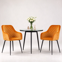 Fauteuil moderne rembourré en velours matelassé diamant pour salon, appartement, café