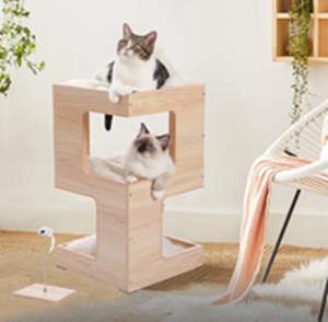 Árbol para Gatos de Madera Fabin de 23.5 Pulgadas, Moderno Condominio para Gatos con Cojín, Torre para Gatos Minimalista con Diseño de Mesita de Noche - Product Image 4
