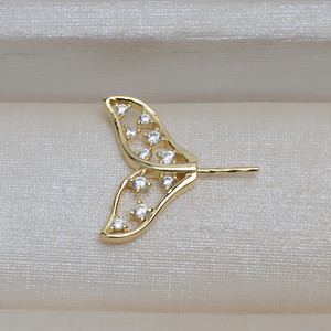 Accesorio de Plata de Ley S925 Hecho a Mano Wenchi, Cola de Pez, Estilo Barroco, Versátil, Soporte Hueco para Cuentas, Modelo 4026, Bañado en Oro - Product Image 3