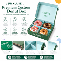 Boîte d'emballage pour beignets personnalisée, écologique, recyclable, en papier alimentaire, avec 4 compartiments, boîtes d'emballage pour beignets à emporter