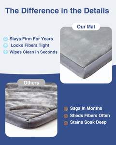 แผ่นรองคลานเด็กแบบพับได้ ขนาด 47x47 นิ้ว - แผ่นรองคลานโฟม หนังวีแกนปลอดสารพิษสำหรับเด็กวัยหัดเดินและทารก - Product Image 5