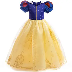 Baby Girls Puff Sleeve Cosplay Costume Children's Princess Dresses Halloween Party Birthday Dress