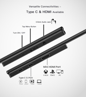 Moniteur tactile portable de 21,5 pouces, écran tactile d'ordinateur 1080P, support VESA, HDMI et USBC pour téléphones, PC, entreprise, noir