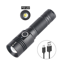 Lampe de poche LED portable à mise au point réglable Lampes de poche rechargeables Lampe torche LED