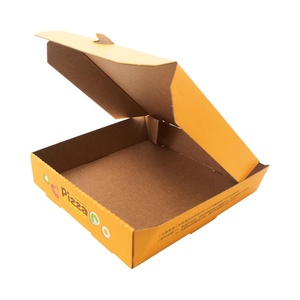 กล่องกระดาษคราฟท์สีน้ำตาลย่อยสลายได้กล่องพิซซ่ากล่องกระดาษลูกฟูกแบบพกพาสำหรับใช้ในอาหารบรรจุภัณฑ์ PM - Product Image 6