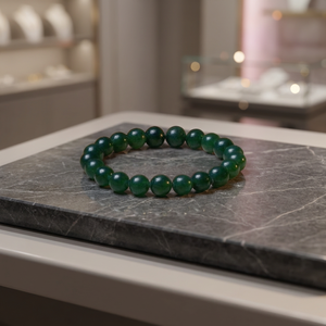 Natural Green Aventurine <b>Crystal</b> Ball-Shaped Beaded Trendy Anniversary <b>Bracelet</b> Stretch Jewelry <b>for</b> Men and <b>Women</b> - Product Image 3