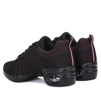 Chaussures de danse salsa latine légères pour femmes, baskets en tissu tricoté respirant et antidérapant pour l'entraînement et la performance