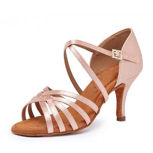 Satin Cross Strap 7cm Latin <span class=keywords><strong>Bachata</strong></span> Salsa tango Chaussures de danse - Product Image 2