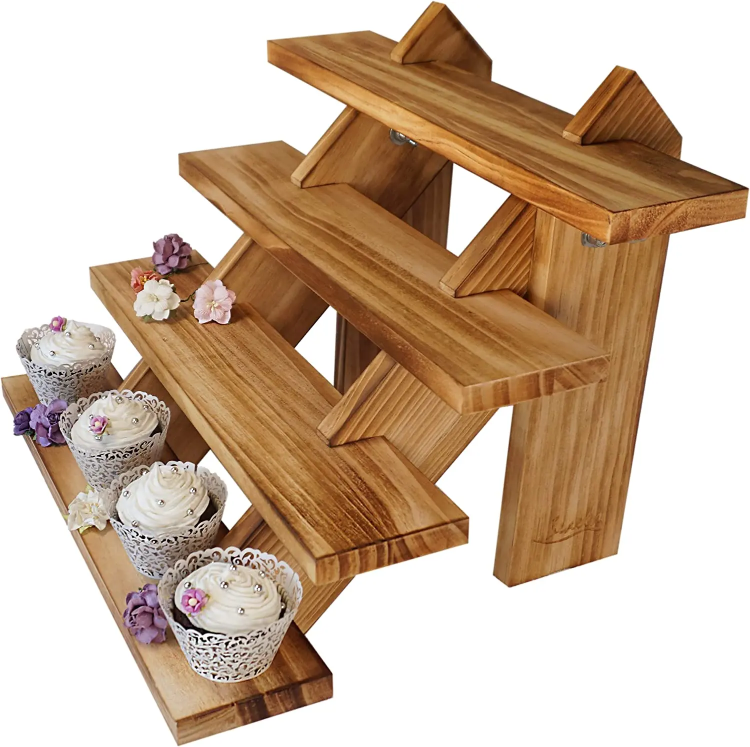 Houten Cupcake Stand Houder Met Hout Stands Voor Vendor Evenementen Boeren Markt Display Craft Fair Display