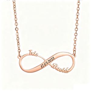 Collar de Acero Inoxidable con Letra Personalizada, Diseño Infinito, Chapado en Oro Sólido de 14k/18k, Resistente al Agua y al Deslustre, para Hombre y Mujer - Product Image 6