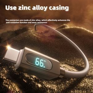 Cable de Carga Tipo C a Tipo C con Pantalla LED Digital de 66W, Cable de Carga Multifunción para Teléfono Móvil - Product Image 3