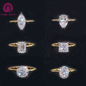 Yingma Fijne Moissanite Sieraden <span class=keywords><strong>Ring</strong></span> 925 Sterling Zilver /9K/14K/<span class=keywords><strong>18K</strong></span> Goud Moissanite <span class=keywords><strong>Ring</strong></span> voor Dames Huwelijk Verloving - Product Image 1