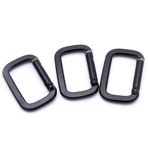 Moschettone Rettangolare Nero Opaco Personalizzato in Lega di Alluminio di Alta Qualità per Escursionismo e Arrampicata - Product Image 2