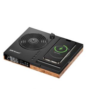 <span class=keywords><strong>Estación</strong></span> <span class=keywords><strong>de</strong></span> Carga Inalámbrica Multifuncional Retro con Reloj y Luz Nocturna - Product Image 1