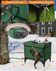 Best-seller Lit pour chat Chauffage extérieur et isolation Lit pour chat pliable Cage pour chat Chaton Pépinière - Product Image 6