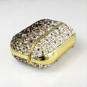Housse de protection en strass brillant de luxe Laudtec pour <span class=keywords><strong>Airpods</strong></span> 1 <span class=keywords><strong>2</strong></span> <span class=keywords><strong>Pro</strong></span> Pro2 Ins Style pour personnes nobles filles garçons étanche - Product Image 3