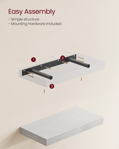 <span class=keywords><strong>Étagère</strong></span> <span class=keywords><strong>murale</strong></span> sculptée en érable blanc SONGMICS pour cadres photos, bijoux, décorations - Salon, cuisine, bureau - Product Image 6