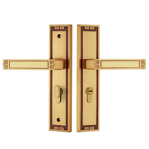 Poignées de porte d'entrée contemporaines cassées en alliage de zinc à barre de poussée éclairée - Product Image 1