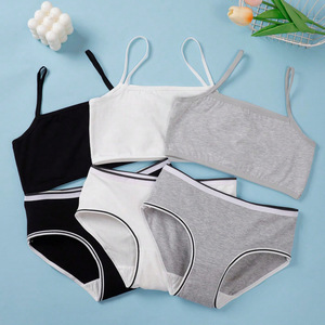 Conjunto de Ropa Interior para Niñas de Secundaria, Top Deportivo de Algodón que Absorbe la Humedad - Product Image 4