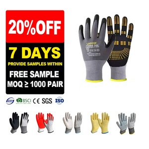 Guantes de Trabajo de Nailon Elástico de Punto Sin Costuras Resistentes al Desgaste, Compatibles con Pantalla Táctil, Guantes de Seguridad con Recubrimiento de Nitrilo - Product Image 3