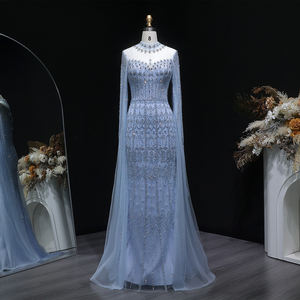 ชุดราตรีทรงเมอร์เมดหรูหรา Lsz150 แขนเสื้อคลุมประดับคริสตัล สำหรับงานเลี้ยงหรืองานพรอม ของผู้หญิง ยี่ห้อ Jancember - Product Image 6