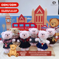 Boneka Beruang Teddy Lucu Bahan Katun Lembut Custom dengan Aksesoris Pakaian untuk Anak Laki-laki dan Perempuan Kemasan Kantong OPP