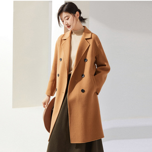 Manteau double face 100 % <span class=keywords><strong>laine</strong></span> pour <span class=keywords><strong>femme</strong></span>, collection automne-hiver, directement de l'usine, dernière mode qui flattere votre silhouette et vous garde au chaud - Product Image 2