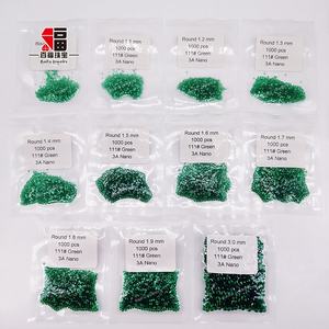 Baifu Takı Yüksek Kaliteli Sentetik Yuvarlak Yeşil Nano Değerli Taşlar Takı Balmumu İşleme İçin - Product Image 3