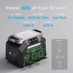 Smart Energy Storage Camping Pure Sine Wave LiFePO4 1024WH 1800w Portable Power Station With 100W 200W 400W 500W <b>Solar</b> <b>Panels</b> - Product Image 1