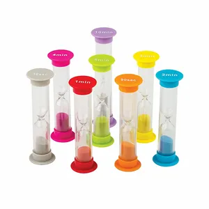 Superise 18 Pack Corlorful Plastic Red/Green/Blue/Black/Pink/Yellow Sand Clock for Home Wedding Gift Hourglass Sand Timer