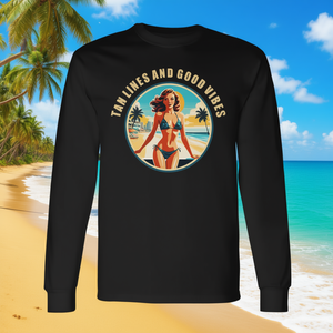 Camiseta de manga larga de verano Tan Lines And Good Vibes Beach Babe - Product Image 3