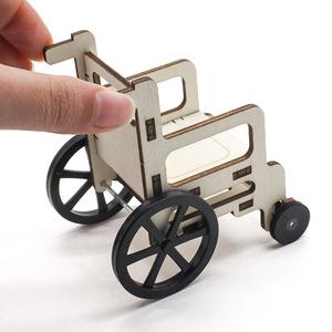 Modelo de silla de ruedas de madera, juguete educativo STEM para niños de 4 a 6 años, juguetes de proyecto - Product Image 4