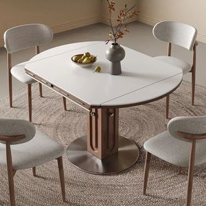 <span class=keywords><strong>Mesa</strong></span> de <span class=keywords><strong>Comedor</strong></span> Cuadrada Convertible Nórdica, Muebles de <span class=keywords><strong>Comedor</strong></span> Plegables que Ahorran <span class=keywords><strong>Espacio</strong></span> con Tablero Ajustable y Extensible - Product Image 5