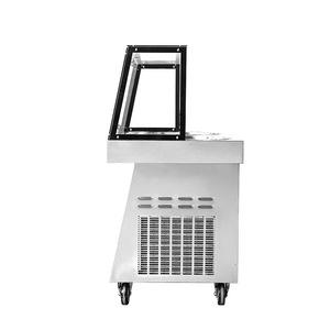 Machine à rouleaux de crème glacée et de yaourt glacé à fruits, avec double cuve ronde, double compresseur et six bacs - Product Image 2