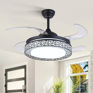 Chandelier Fan 42 Inch Invisible Retractable <b>Ceiling</b> Fan Smart 3 Color <b>Dimmable</b> <b>Ceiling</b> Fan with <b>Light</b> Ventilador De Techo - Product Image 4