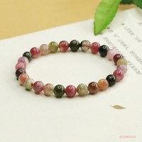 Bracelets en tourmaline naturelle en gros Aiyu, cristaux brésiliens colorés, pierres précieuses multicolores, usine de bijoux