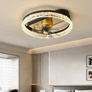 Ánh sáng đèn quạt pha lê sang trọng thời trang và đơn giản phòng khách nhà và phòng ăn Đèn chùm quạt điện - Product Image 3